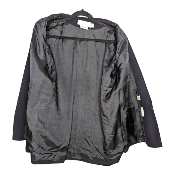 Evan Picone Plus Size 14 Navy Blue Womens Wool Blazer Suit Jacket Saks 5th Ave - Picture 6 of 6